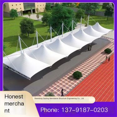 Basketball court membrane structure grandstand community office charging pile parking shed light and beautiful