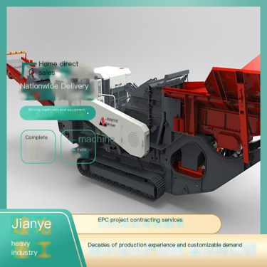 Stone crusher complete set of equipment, crawler mobile sand making machine, large sand and stone calcite and bluestone crusher