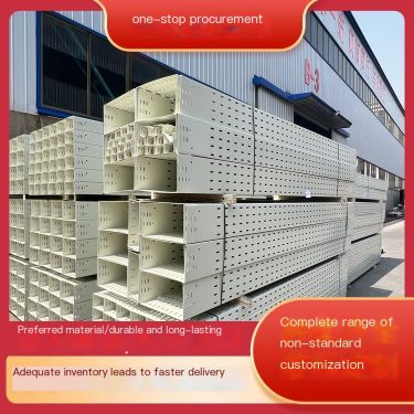 Porous bridge tray groove type metal galvanized enclosed cable tray box power laying processing 400 * 150