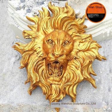 Wanshuo Lion Head Wall Pendant Fiberglass Animal Head Sculpture European Wall Hanging Ornament Supports Customization