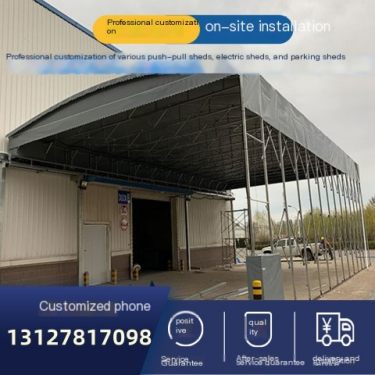 Warehouse electric sliding canopy outdoor large mobile shed supports personalized customization, electric telescopic and can wit