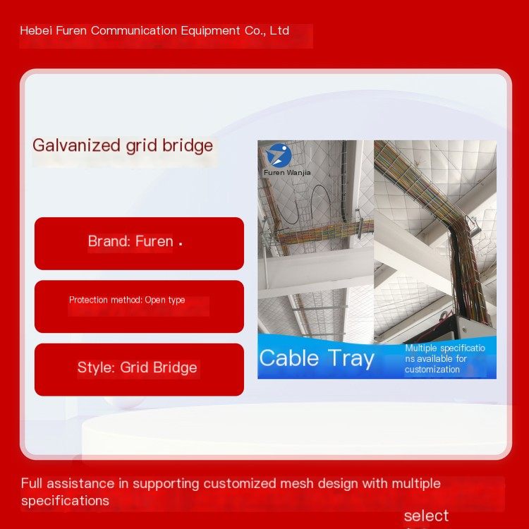 304 stainless steel galvanized mesh bridge with multiple specifications and optional mesh trunking open design