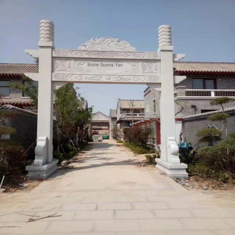 Stone memorial archway manufacturers customize the production of single door, three door, five door stone archways