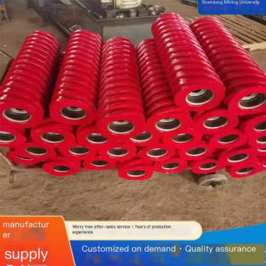 Rubber buffer roller belt conveyor accessories 89 * 240 compression and wear resistance manufacturer directly supplied to Mining