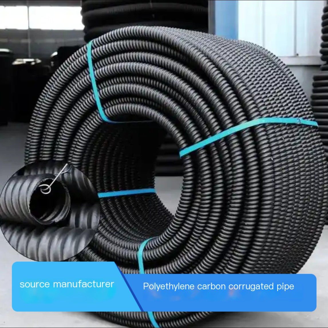 High density polyethylene carbon corrugated pipe municipal road lighting strong and weak power protection sleeve