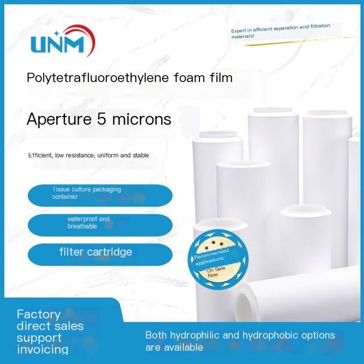 Youkefa PTFE bubble point membrane pore size 5 μ m liquid filtration membrane PTFE microporous membrane acid and alkali resistan
