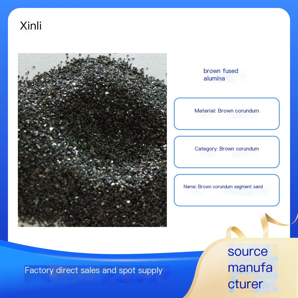 Xinli Wear resistant Sandblasting Product Brown Corundum Segment Sand Brown Corundum Manufacturer can process according to user'