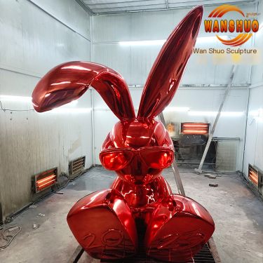 Integrated design and production of cartoon animal rabbit ornaments for electroplated fiberglass sculpture mall