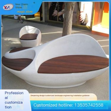 New Outdoor Decorative Landscape Material GRC Prefabricated Concrete Stool Installation Convenient, Fast, and Environmentally Fr