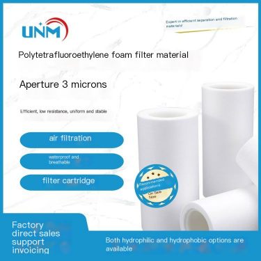 Manufacturer supplies PTFE foam membrane composite material with a pore size of 3 μ m for liquid filtration