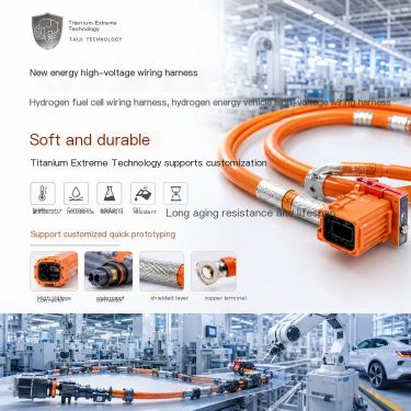 New Energy Vehicle High Voltage Wire Harness XLPE Power Wire Harness Customized Titanium Pole Technology
