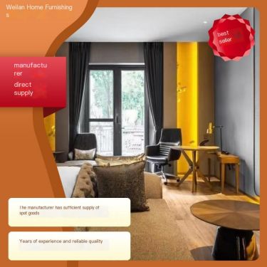 Modern style homestay, big bed room, hotel furniture customized with pictures, Weilan Home Furnishings