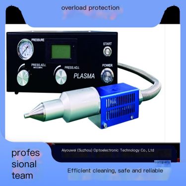 Mechanical plasma cleaning machine with over temperature protection, overload protection, short circuit protection, and leakage