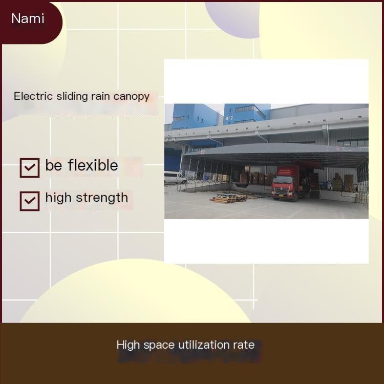 Factory overhead electric sliding shed outdoor sunshade supports customization and can withstand 7-8 levels of wind