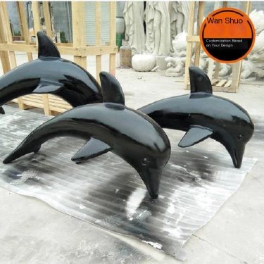 Customized fiberglass simulated dolphin animal sculpture Ocean World Aquarium Water Park theme design Wan Shuo
