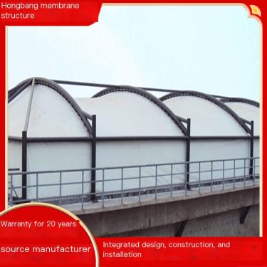 One stop installation of membrane structure sewage tank covered with exhaust gas deodorization ceiling and follow-up reverse han