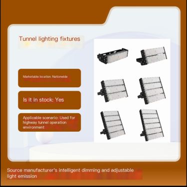 Intelligent dimming tunnel lighting with 120 degree emission angle warranty for three years and high protection level