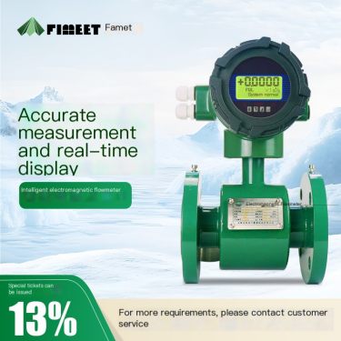 Famet LDG anti-corrosion electromagnetic sludge and sewage slurry pipeline non full pipe electromagnetic flowmeter