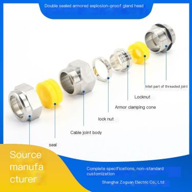Zoguan brand double sealed explosion-proof cable gland 304 stainless steel explosion-proof type with multiple thread specificati