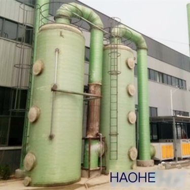 Fiberglass Purification Tower Acid Mist Absorption Tower Inner Lining Layer Resin Outer Layer Anti UV Haohe Environmental Protec