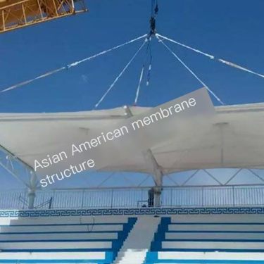 Yamei Professional Undertaking Membrane Structure Sports Field Stand with Beautiful Curved Appearance