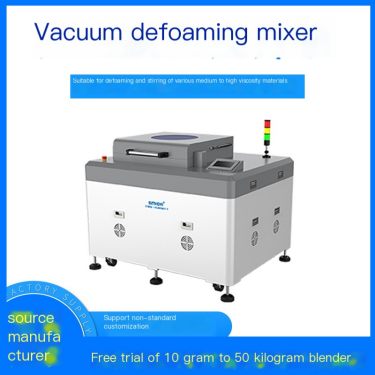 Vacuum mixer is suitable for defoaming and stirring of medium and high viscosity materials such as epoxy resin, glue, battery sl