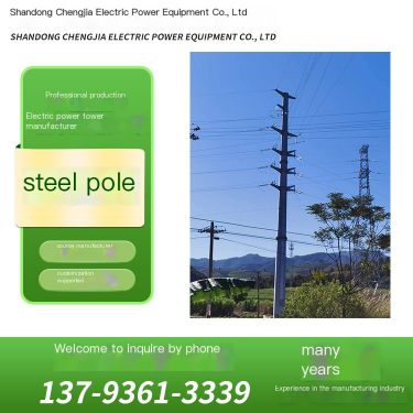 10 meter power steel pipe pole photovoltaic support ground pile substation architecture durable Chengjia