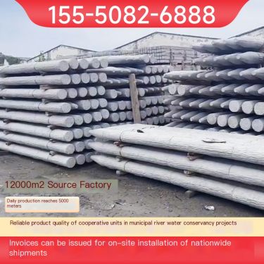Cement square pile manufacturer directly supplies finished imitation wooden piles for river slope protection, pond water conserv