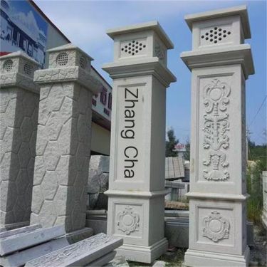 Manufacturer of customized wholesale square granite cultural columns for ancient temple bluestone carvings and dragon columns