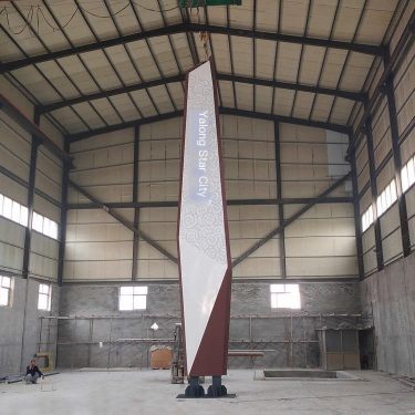 Wanshuo Enterprise Stainless Steel Sculpture Large Square Community Real Estate Spirit Fortress Support Customization