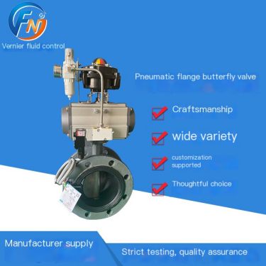 Funi Fluid F Pneumatic Butterfly Valve Stainless Steel Flange Connection Professional Manufacturer Guarantee
