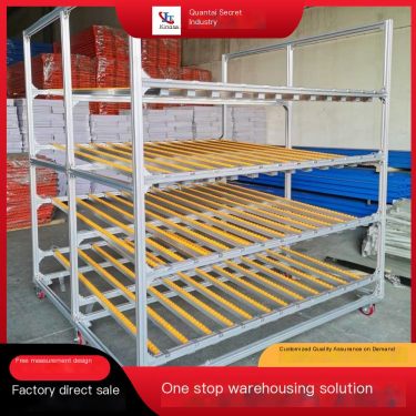 Customized Gravity Warehouse Workshop Wire Rod Sliding Roller Storage First In First Out Fluent Shelf