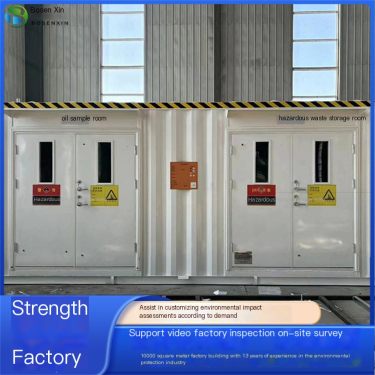 Explosion proof hazardous waste room, automotive repair hazardous waste treatment, outdoor storage, movable solid waste storage