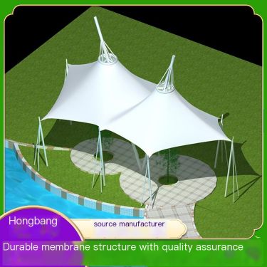 Hongbang Customized Toll Station Rainshed Tensioning Film Beautiful Atmospheric Film Structure Sunshade Canopy Landscape Canopy