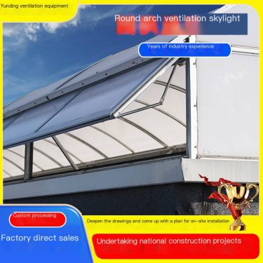 Factory roof circular arch type side opening electric push rod ventilation skylight ridge natural ventilation air tower manufact