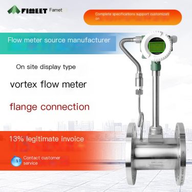 Famet LUGB Vortex Flow Meter Gas Air Nitrogen Hydrogen Oxygen Temperature Pressure Integrated Explosion proof and Seismic resist