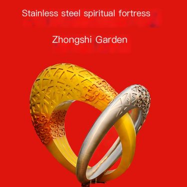 Large scale spiritual fortress production imitation stainless steel sculpture custom stainless steel spiritual fortress wall man