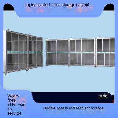 Industrial grade material logistics steel mesh storage cabinet with partition layer board flexible automated access