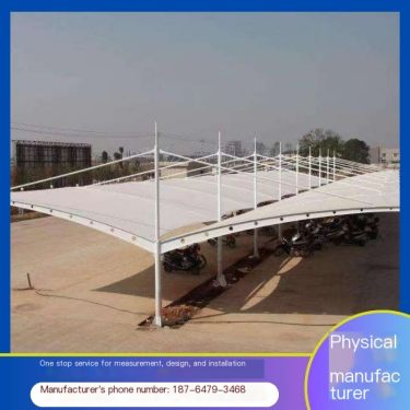 Quick on-site survey and measurement of outdoor membrane structure carport, school community sunshade and rain shelter