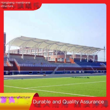Hongbang Manufacturer School Sports Field Sunshade Canopy Membrane Structure Stand Ceiling PTFE Membrane Steel Structure Grid