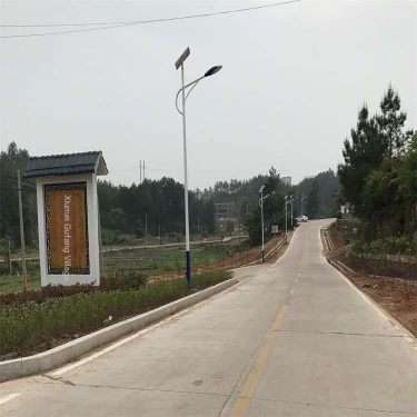Customized solar street light for rural 6-meter conch arm Q235 galvanized spray coated lamp post high-power light source lightin