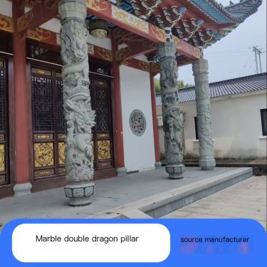 Santai Qingshi Stone Carving Dragon Pillar Ancestral Hall Temple Main Hall Pure Hand Carving Customized Processing