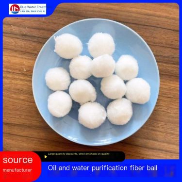 Blue Da White Modified Fiber Ball Filter Material for Oil and Water Purification Fiber Filter Material 25-50mm