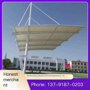 Strong impact resistance of the outdoor basketball court ceiling with tensioned membrane structure stadium stands