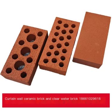 Decorative clear water masonry brick exterior facade antique curtain wall ceramic brick block ceramic porous brick clear water b
