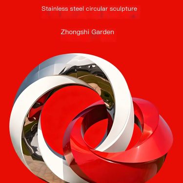 Stainless steel circular sculpture imitation stainless steel sculpture customized large circular sculpture manufacturer Zhongshi