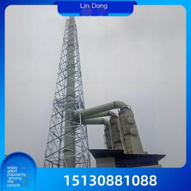 Lindong hot-dip galvanized self-supporting steel chimney with stable operation and bolted connection to exhaust duct