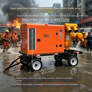 Dazhe Power 200-1500 cubic meter mobile pump truck infrastructure depression with large-scale water accumulation and rapid drain