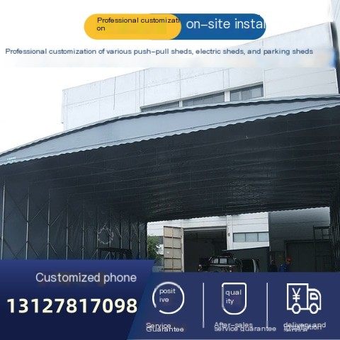 Large push-pull canopy, outdoor rainproof movable retractable canopy, folding canopy, activity parking warehouse canopy