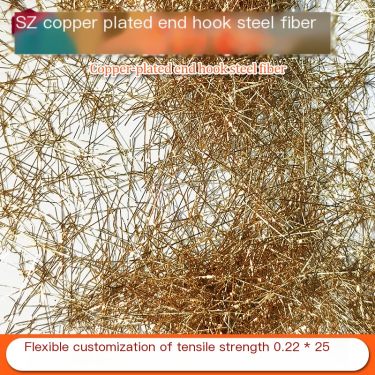 Copper plated end hook steel fiber manufacturer 0.22 * 25mm UHPC high-strength corrosion-resistant copper plated micro wire stee
